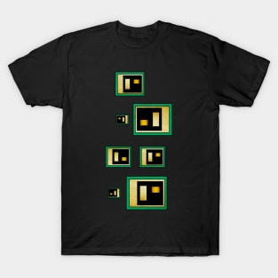 Green Black And Gold Geometric T-Shirt